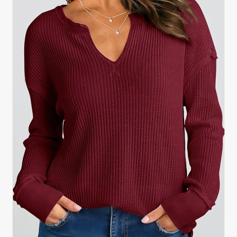 Prettygarden Women's Burgundy top - Picture 4 of 8
